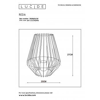 REDA Table Lamp E27/40W H27cm Black - obrázek