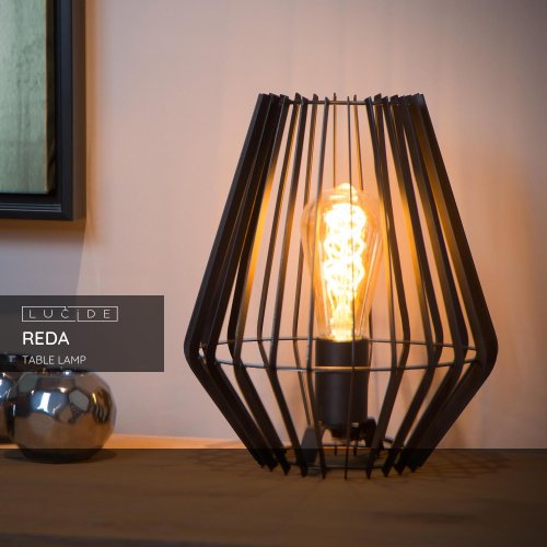 REDA Table Lamp E27/40W H27cm Black - obrázek