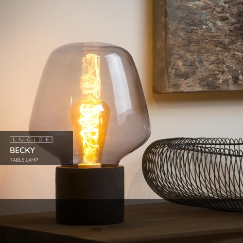 BECKY Table Lamp  E27/40W H30cm Smoke - obrázek