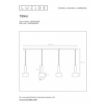 TEUN Pendant 4xE27/40W Black - obrázek