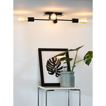 LESTER Ceiling light 52/38/9 cm E27/60W Black - obrázek