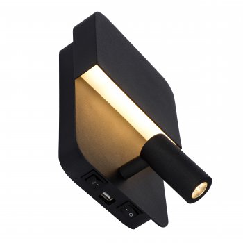 BOXER Wall Light LED 5W+3W+ USB Black - obrázek