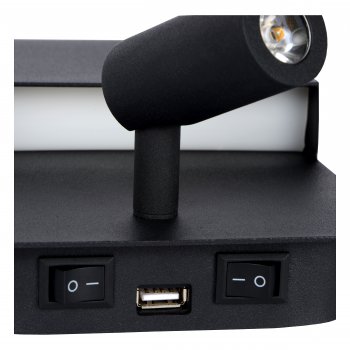 BOXER Wall Light LED 5W+3W+ USB Black - obrázek