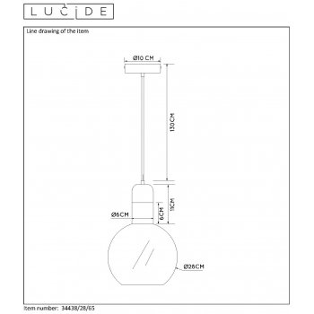 JULIUS Pendant 1x E27 Ă 28cm Smoke Glass - obrázek