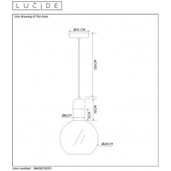 JULIUS Pendant 1x E27 Ă 20cm Smoke Glass - obrázek