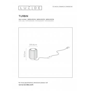 TURBIN Table lamp LED 5W H13.7 Ă10.6 Dark Grey - obrázek