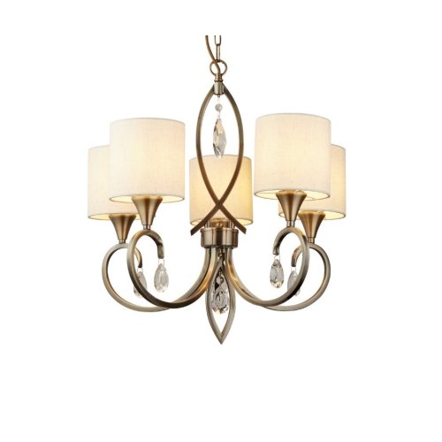 1605-5AB ALBERTO závěsné v provedení mosaz antik křišťál a textilní st - obrázek