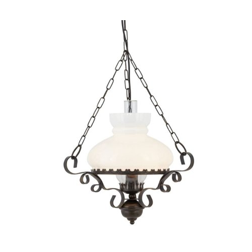 HURRICANE závěsné stylové 576RU rustikální kov a opálové sklo 1xE27 - obrázek