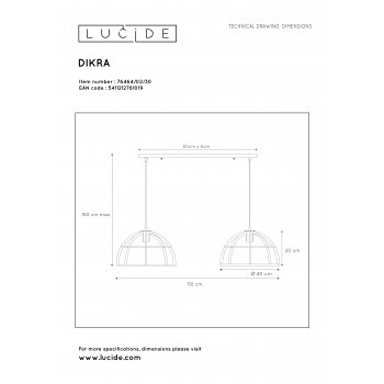 DIKRA Pendant 2xE27 60W  Black - obrázek