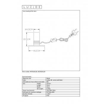 MARIT Table Lamp E27 40W Black - obrázek