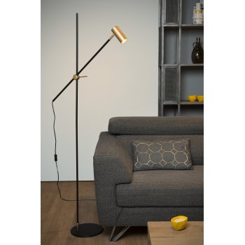 PHILINE Floor reading lamp GU10 35W Black/Gold - obrázek