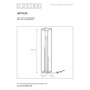 ARTHUR Floorlamp 3xE27 40W Back - obrázek