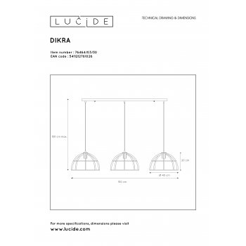 DIKRA Pendant 3xE27 60W  Black - obrázek