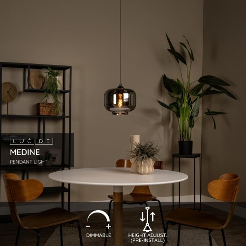MEDINE Pendant 1x E27 40W Smoke Glass - obrázek