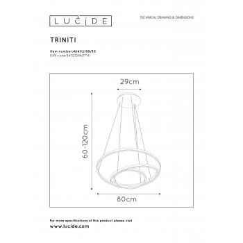 TRINITI Pendant LED 136W Black - obrázek