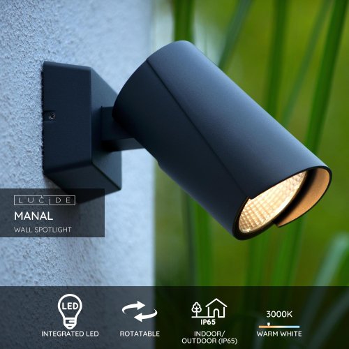 MANAL Wall spotlight LED 12W Anthracite - obrázek
