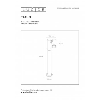 TATUM Garden Spotlight LED 4.5W  H43cm Anthracite - obrázek