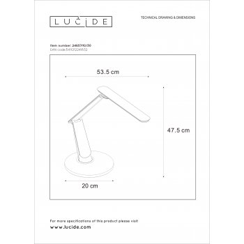 PRACTICO Desklamp LED  10W H 475cm Black - obrázek