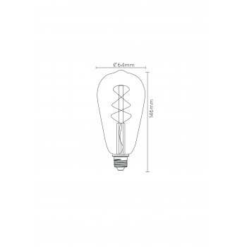 LED BULB TWLIGHTSWITCH SENSOR ST64 E27/4W Amber - obrázek