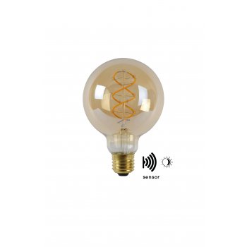 LED BULB TWLIGHTSWITCH SENSOR  G95 E27/4W Amber - obrázek