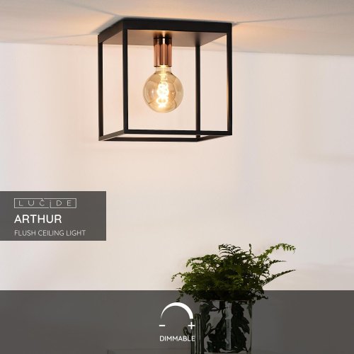 ARTHUR Ceiling Light E27 40W Black - obrázek