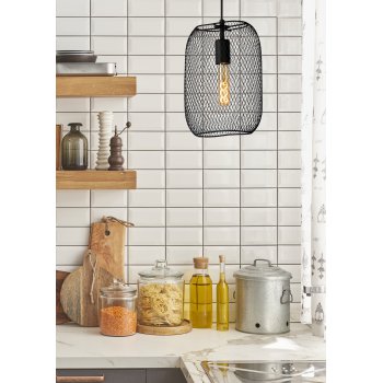 MESH Pendant E27/60W 23.5/12/160cm Black - obrázek