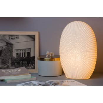 SHELLY Table lamp E14/25W H32.6cm Porcelain White - obrázek