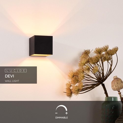 DEVI Wall Light G9excl. B8 L8 H10,5cm Black/Gold - obrázek