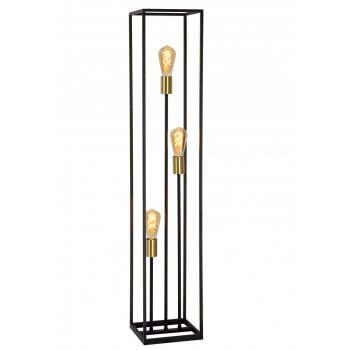 RUBEN Floorlamp 3x E27 40W Black/Satin Brass - obrázek