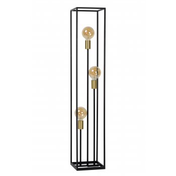 RUBEN Floorlamp 3x E27 40W Black/Satin Brass - obrázek