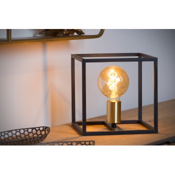 RUBEN  Table lamp 1x E27 40W Black/Satin Brass - obrázek