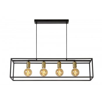 RUBEN  Pendant 4x E27 40W Black/Satin Brass - obrázek