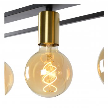 RUBEN  Pendant 4x E27 40W Black/Satin Brass - obrázek