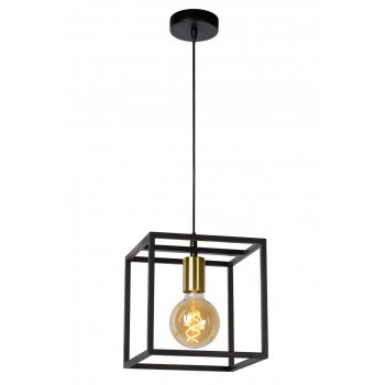 RUBEN  Pendant 1x E27 40W Black/Satin Brass - obrázek