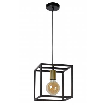 RUBEN  Pendant 1x E27 40W Black/Satin Brass - obrázek