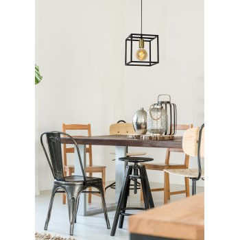 RUBEN  Pendant 1x E27 40W Black/Satin Brass - obrázek