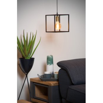 RUBEN  Pendant 1x E27 40W Black/Satin Brass - obrázek