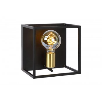 RUBEN Wall light 1x E27 40W Black/Satin Brass - obrázek