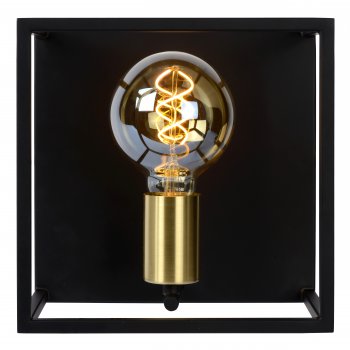 RUBEN Wall light 1x E27 40W Black/Satin Brass - obrázek