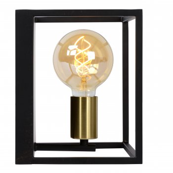 RUBEN Wall light 1x E27 40W Black/Satin Brass - obrázek