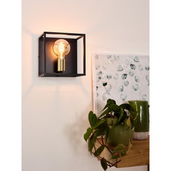 RUBEN Wall light 1x E27 40W Black/Satin Brass - obrázek