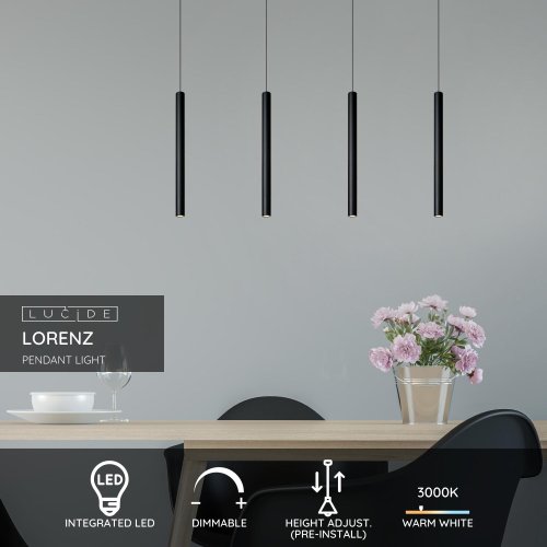 LORENZ Pendant  LED  4x4W Black Matte - obrázek