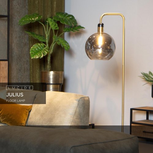 JULIUS Floor lamp E27/25W Smoke glass/ Back Marble - obrázek
