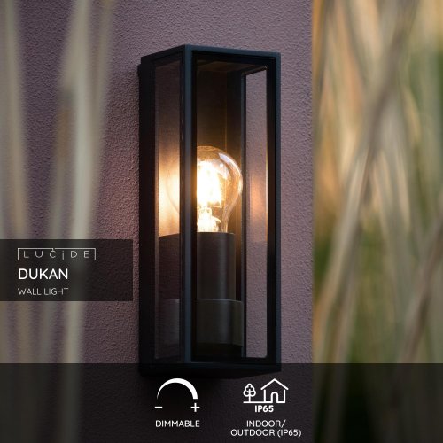 DUKAN Oustide wall lamp E27/40W Black - obrázek