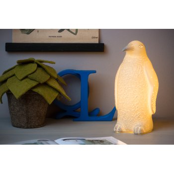 PINGUIN Table Lamp E14 H25.7cm White Porcelain - obrázek