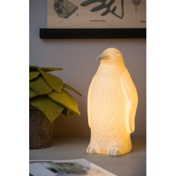 PINGUIN Table Lamp E14 H25.7cm White Porcelain - obrázek