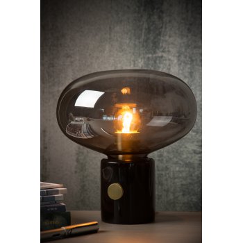 CHARLIZE Table lamp E27/40W Smoke glass/Black Marb - obrázek