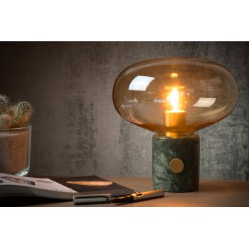 CHARLIZE Table lamp E27/40W Amber glass/Green marb - obrázek