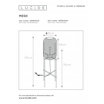 MESH - Floor lamp - Ă 35 cm - E27 - Black - obrázek