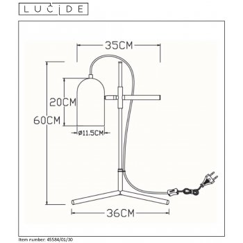 EDEK - Table lamp - E27 - Black - obrázek